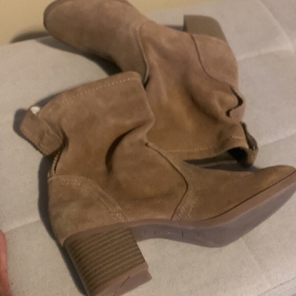 White Mountain Behari Women's Size 8.5 Brown Leather Slouchy Heeled Boots - Picture 11 of 13